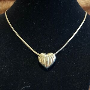 Gold Floating Heart on Serpentine Chain